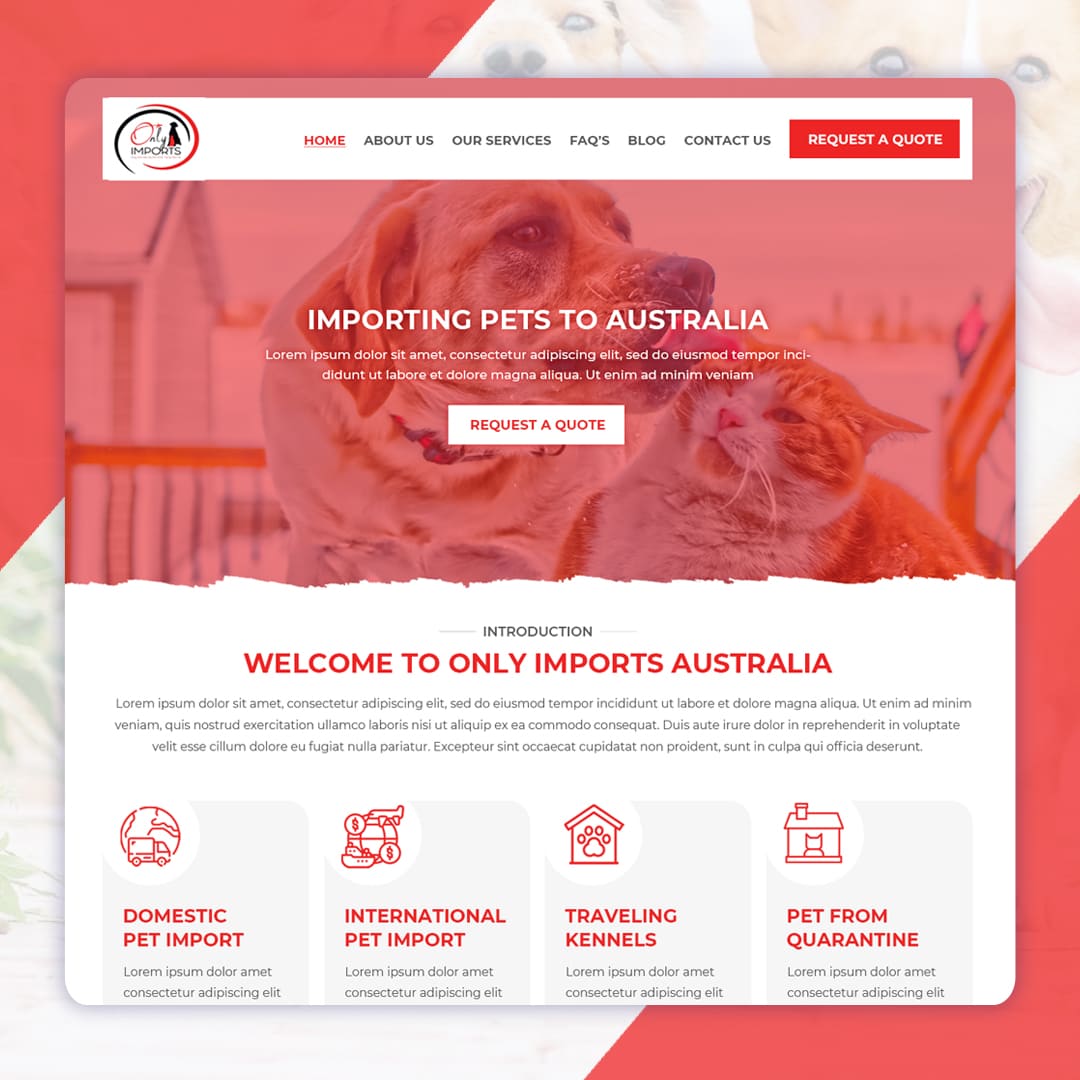 Only Imports Australia, Saini Web Experts, Web Designer in Adelaide, Website Developer in Adelaide, Website Design Services Adelaide Australia, Pet Import Website Australia, Adelaide Web Design Service, South Australia Website Design Service